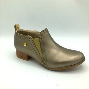 Manet Kayla Botas Metallic Leather Booties Sz 6.5